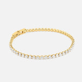 Crystal Line Tennis Armbånd 18K Guldbelagt 3 mm