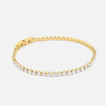 Crystal Line Tennis Armbånd 18K Guldbelagt 3 mm - BY CARA