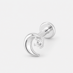 Crystal Moon Labret silberfarben
