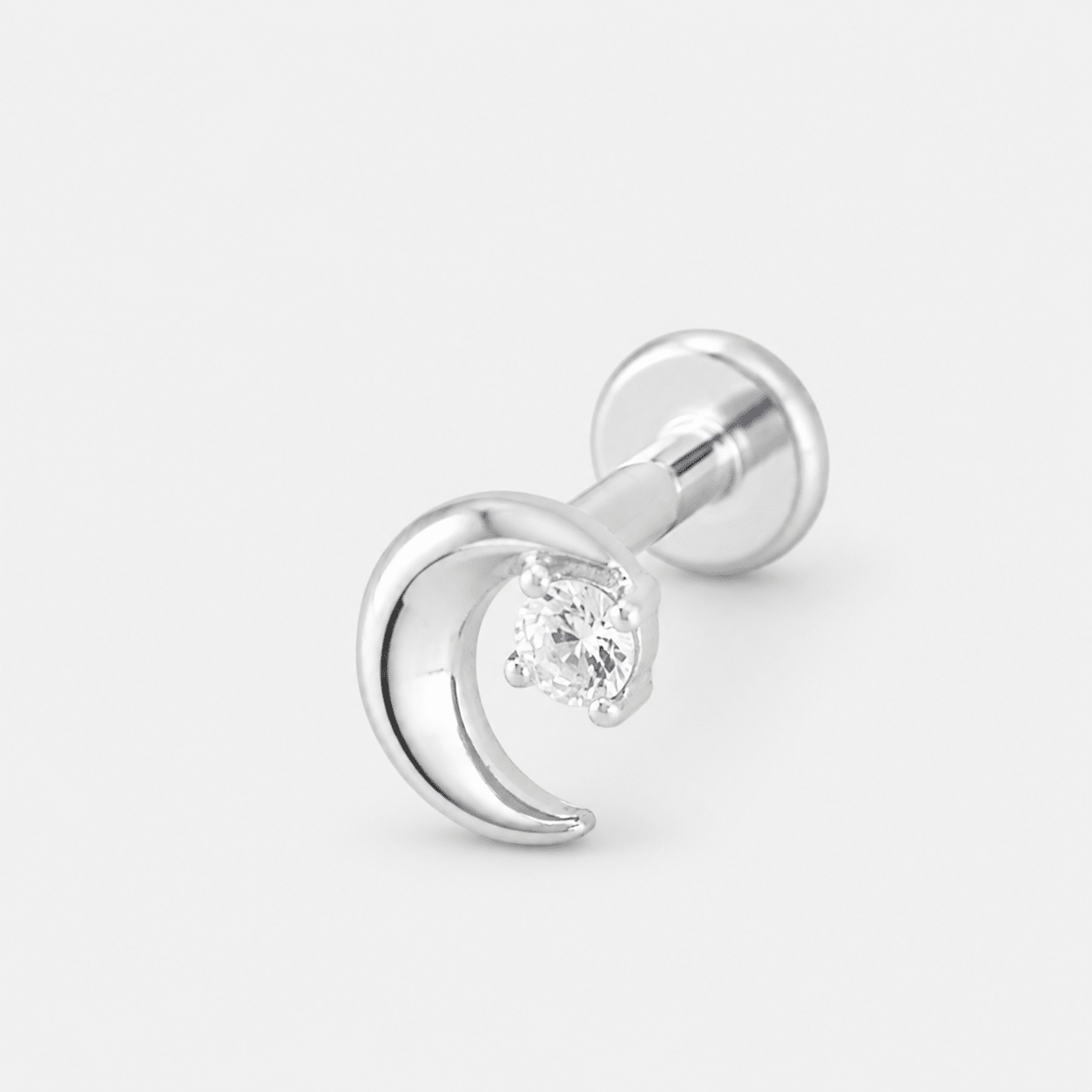 Crystal Moon Labret sølvfarvet - BY CARA