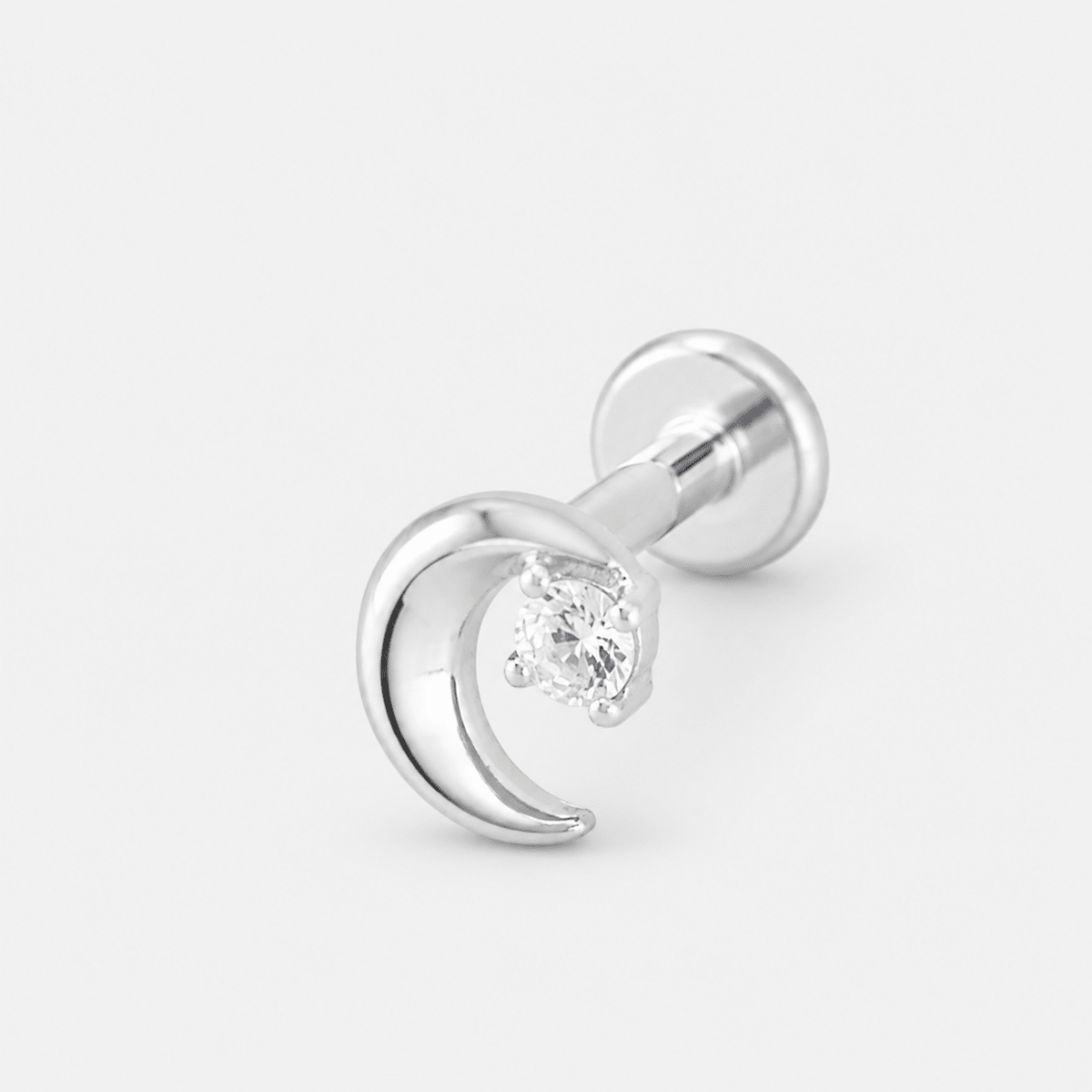 Crystal Moon Labret silberfarben