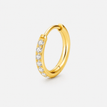 Crystal Pavé clickerring guldfärgad 10 mm