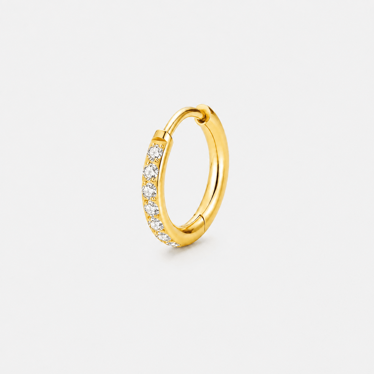 Crystal Pavé Clicker Ring guldfarvet 8 mm - BY CARA