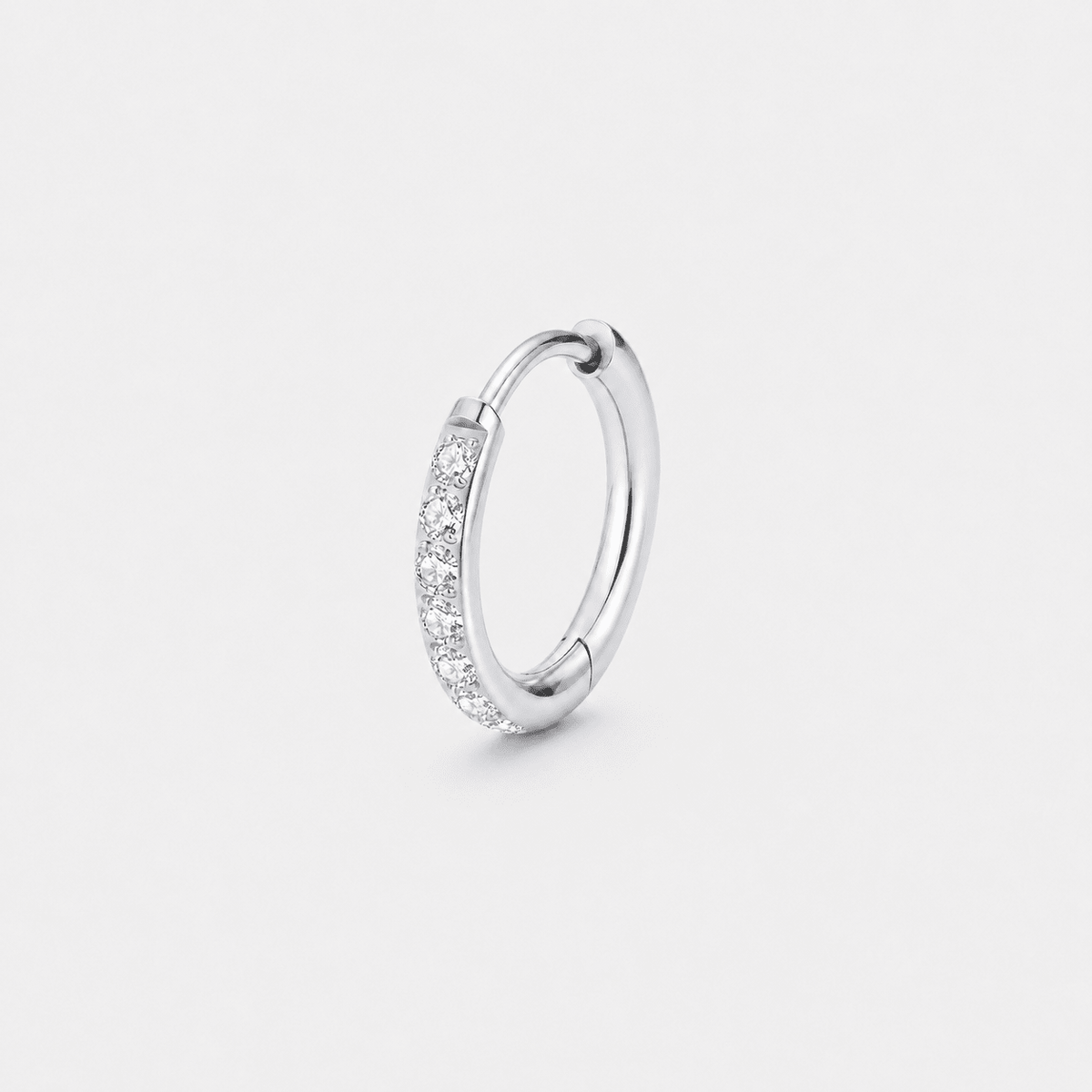 Crystal Pavé clickerring zilverkleurig 8 mm