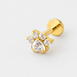 Crystal Paw Labret guldfarvet - BY CARA