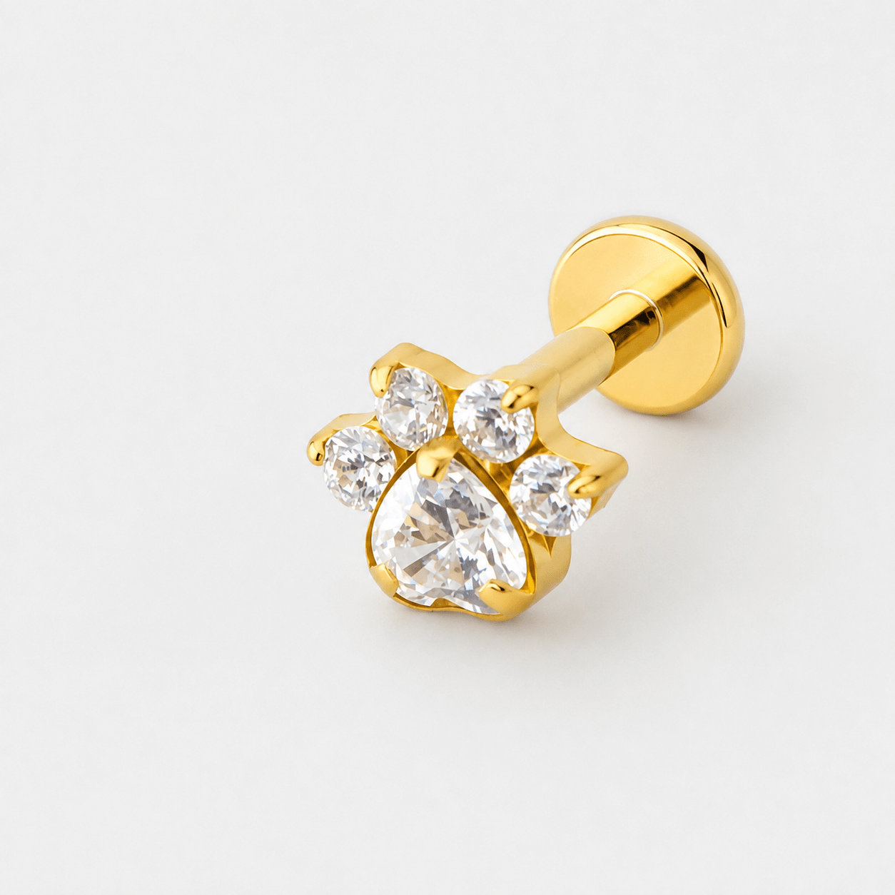 Crystal Paw Labret guldfarvet - BY CARA