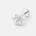 Crystal Paw Labret sølvfarvet - BY CARA