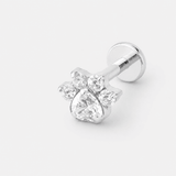 Crystal Paw Labret sølvfarvet