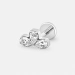 Crystal Petal Labret zilverkleurig