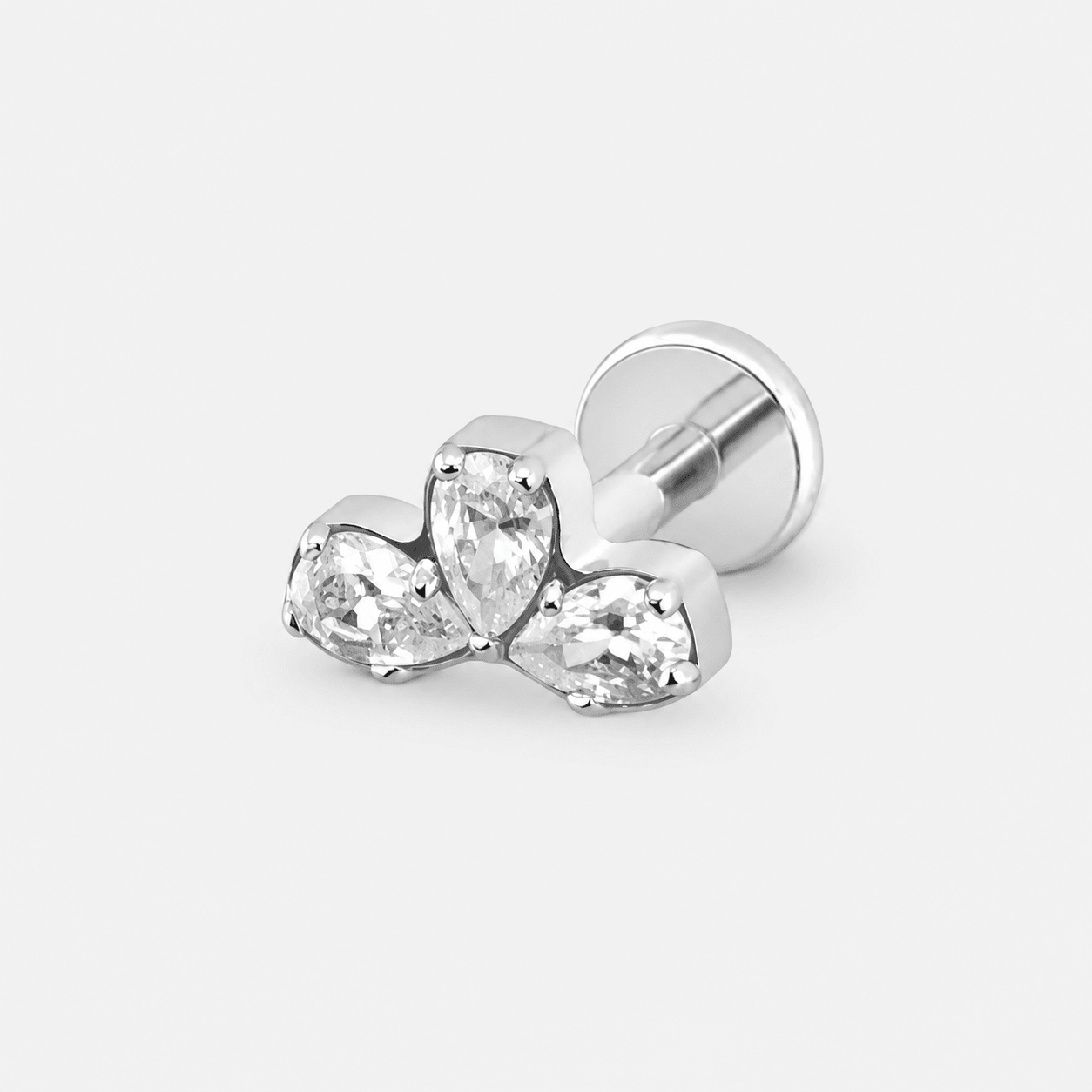 Crystal Petal Labret sølvfarvet - BY CARA