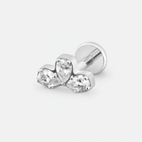Crystal Petal Labret zilverkleurig