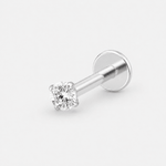 Crystal Prong Push-in Labret silberfarben