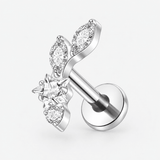 Crystal Star Leaf Labret silver-coloured