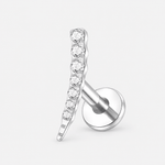 Crystal Tapered Labret silver-coloured - BY CARA