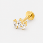 Crystal Tri Labret gold-coloured