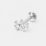 Crystal Tri Labret silver-coloured