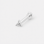 Crystal Trio Push-in 2,5 mm Labret silverfärgad