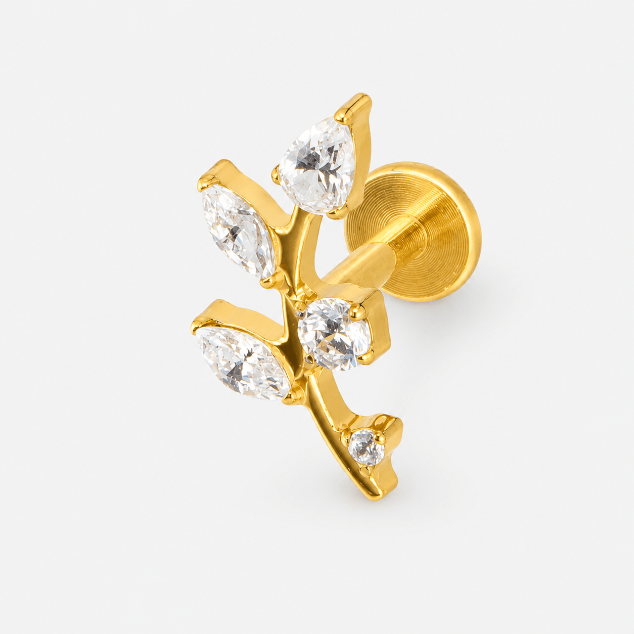 Crystal Vine Labret guldfarvet - BY CARA