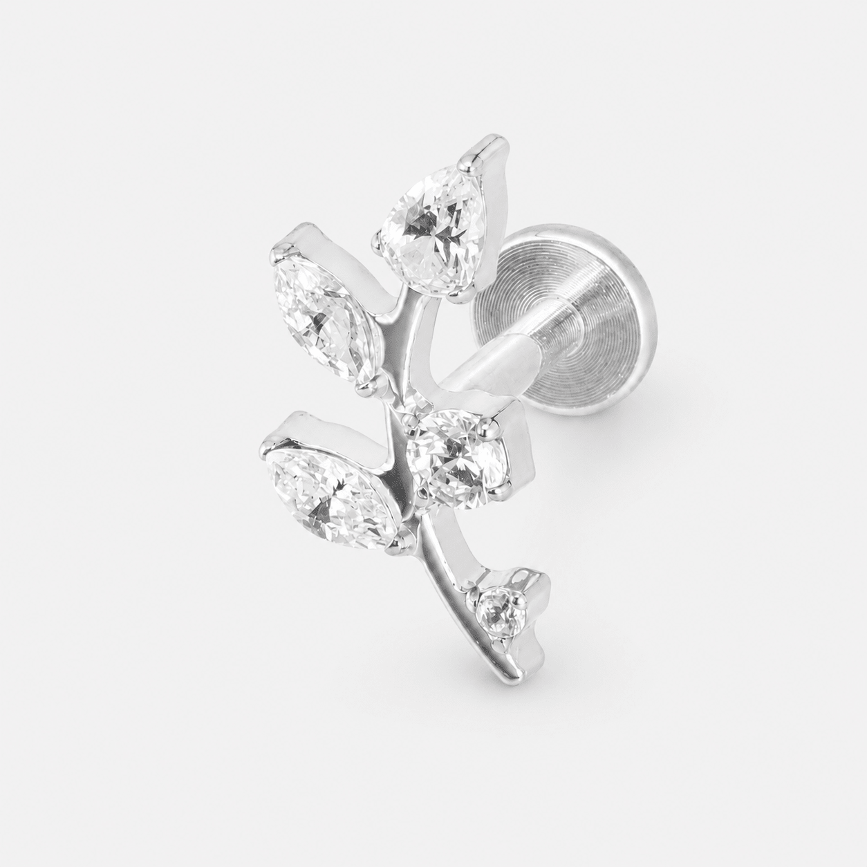 Crystal Vine Labret sølvfarvet - BY CARA