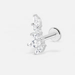 Crystal Wing Labret sølvfarvet - BY CARA