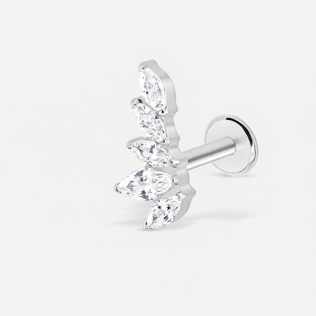 Crystal Wing Labret sølvfarvet - BY CARA