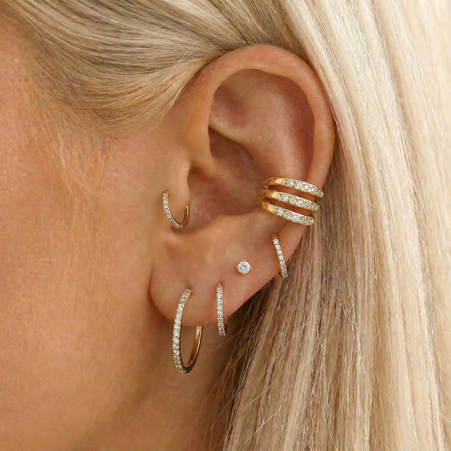 Aria Spark Ear Cuff 18K Guldbelagt