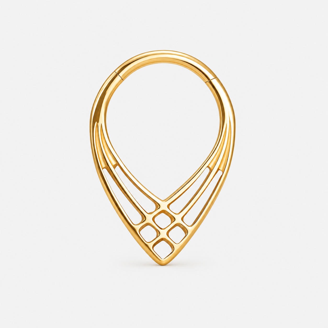 Geometric Drop Clicker Ring guldfarvet 8 mm