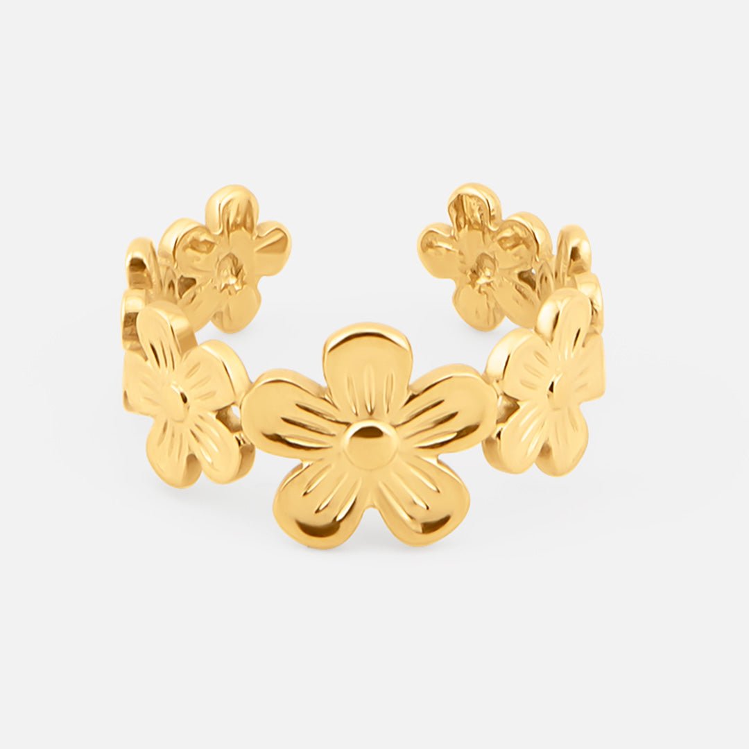 Daisy Bloom Justerbar Ring 18K Guldbelagt - BY CARA