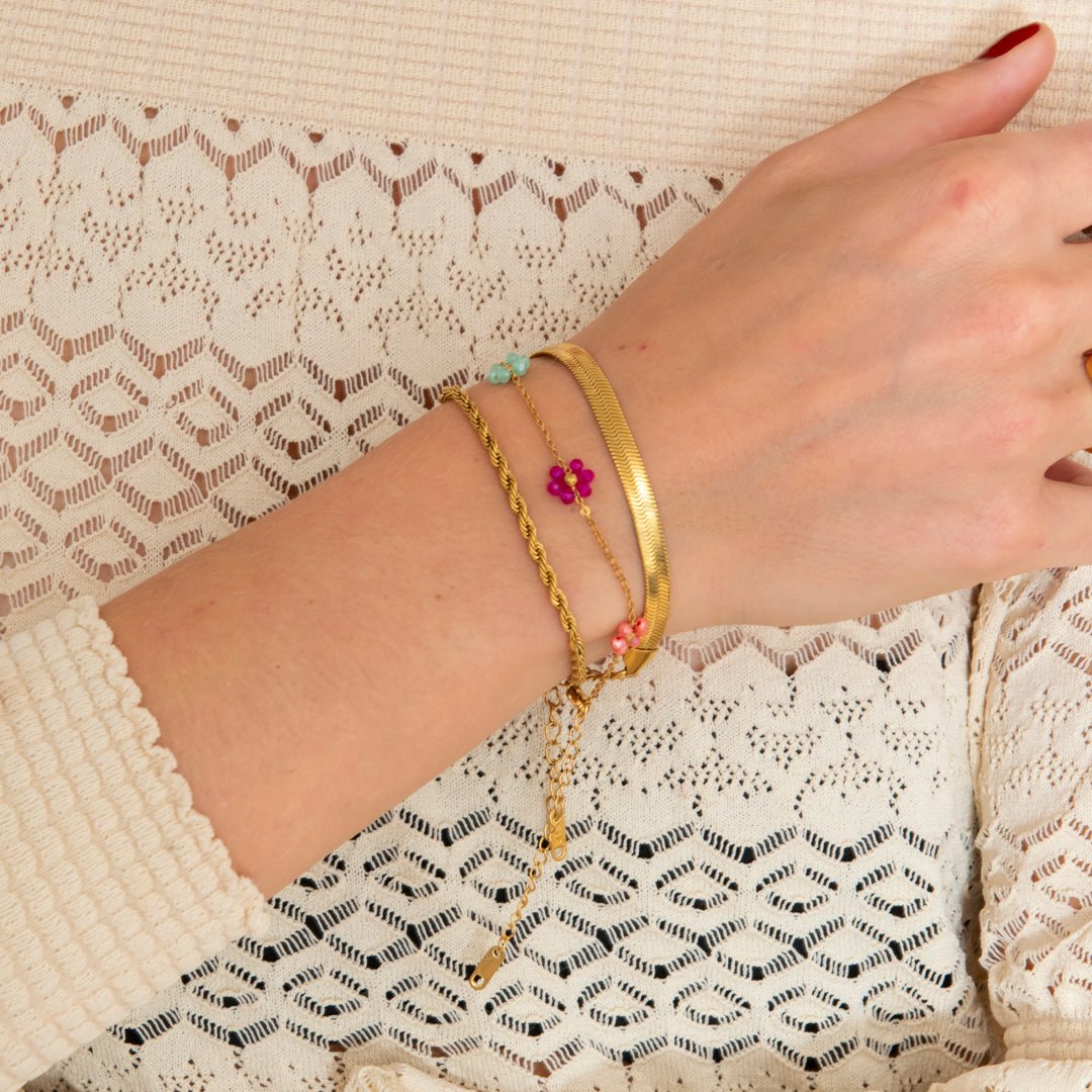 Daisy Pastel Armbånd 18K Guldbelagt - BY CARA