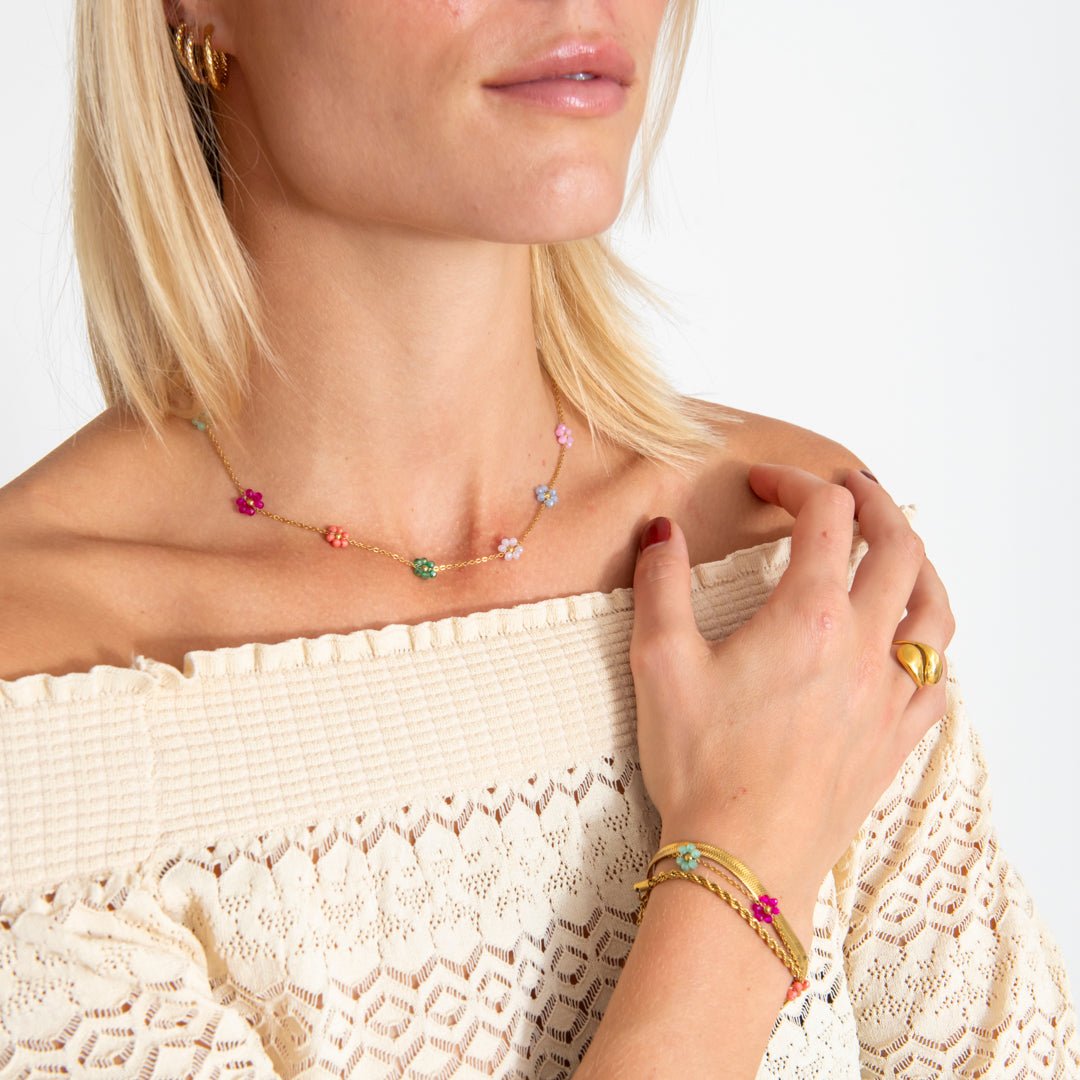 Daisy Pastel Armbånd 18K Guldbelagt - BY CARA