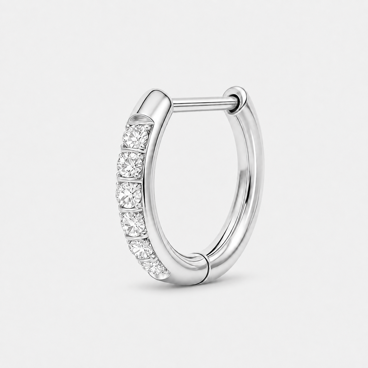 Crystal D-formet Ring sølvfarvet 10 mm