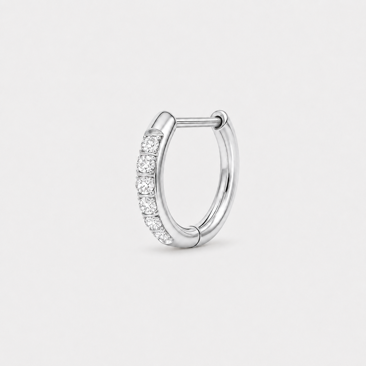 Crystal D-formet Ring sølvfarvet 8 mm