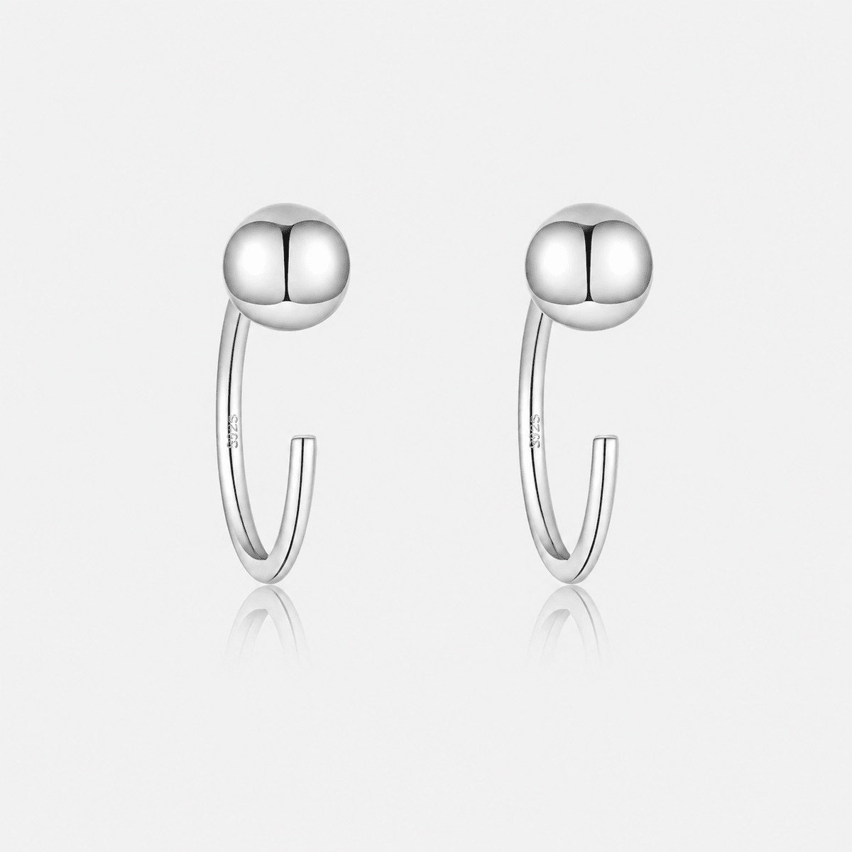 Dome Half Hoops 925 silver 8.5 mm