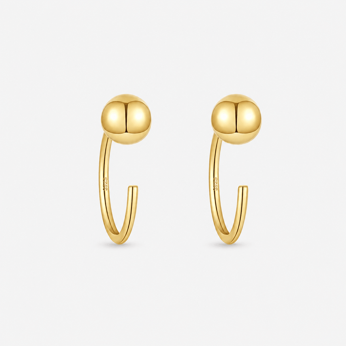 Dome Hoops gold-plated 925 silver 8.5 mm