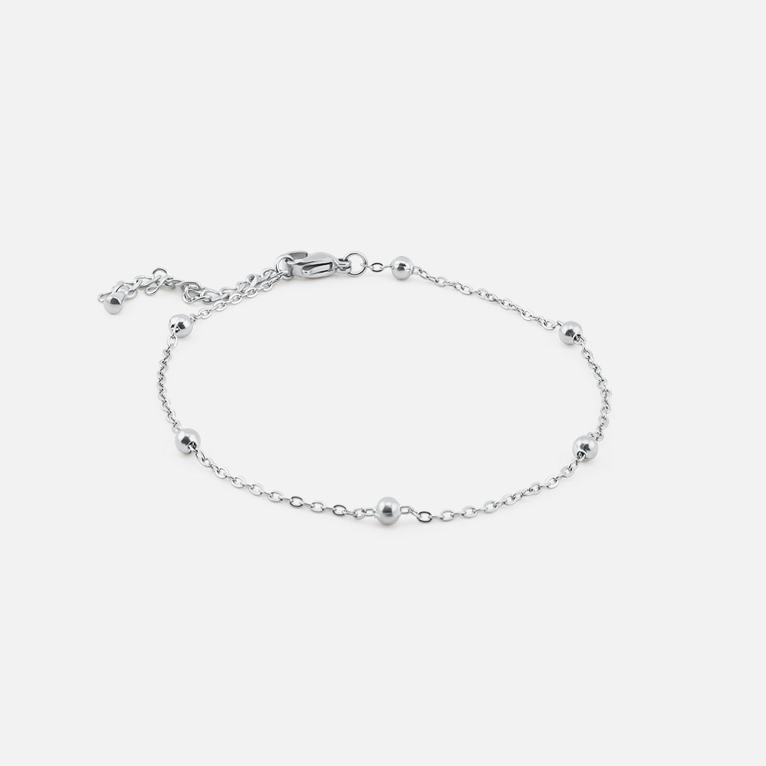 Dot Ankelkæde Sølvfarvet - BY CARA