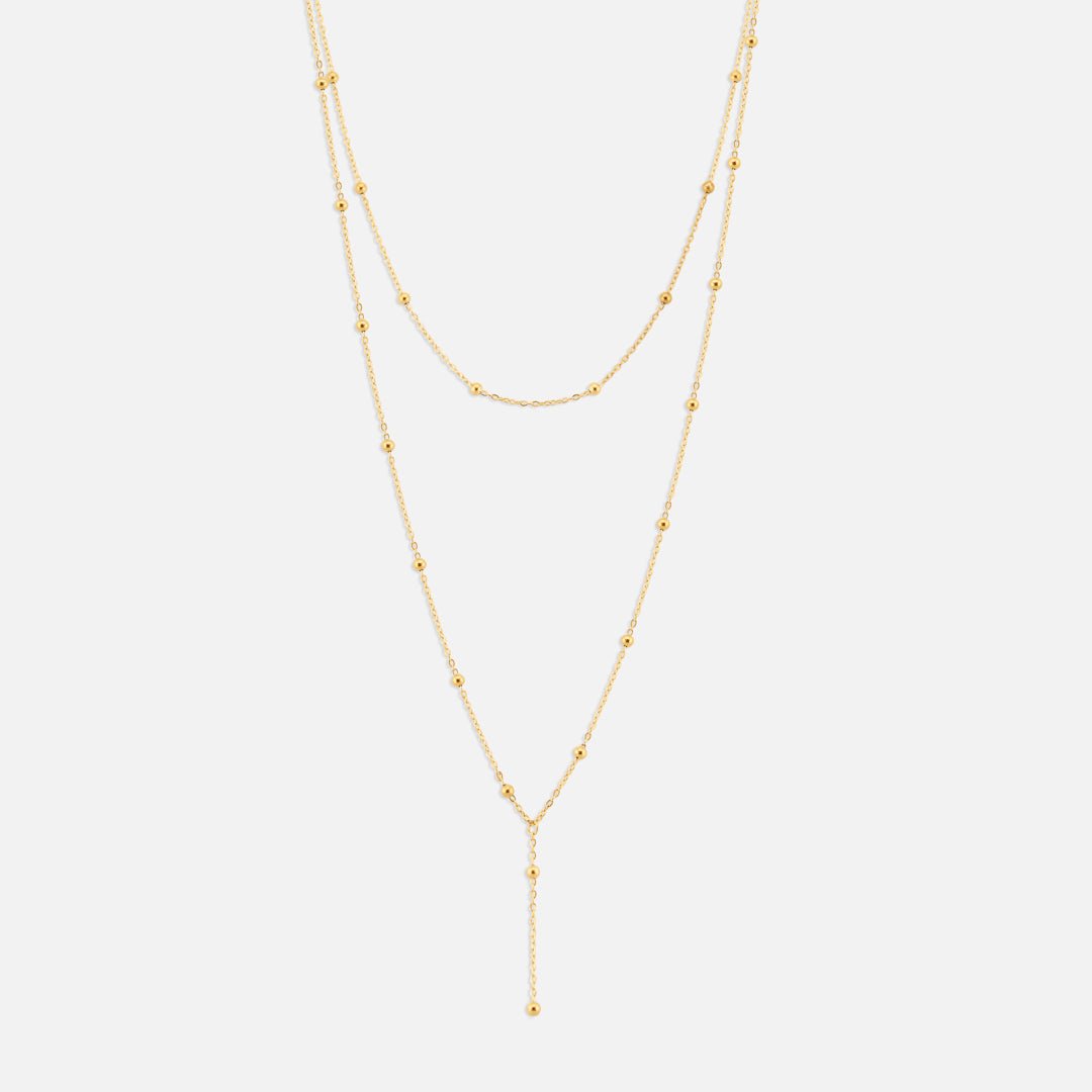 Dot Layers Halskæde 18K Guldbelagt - BY CARA