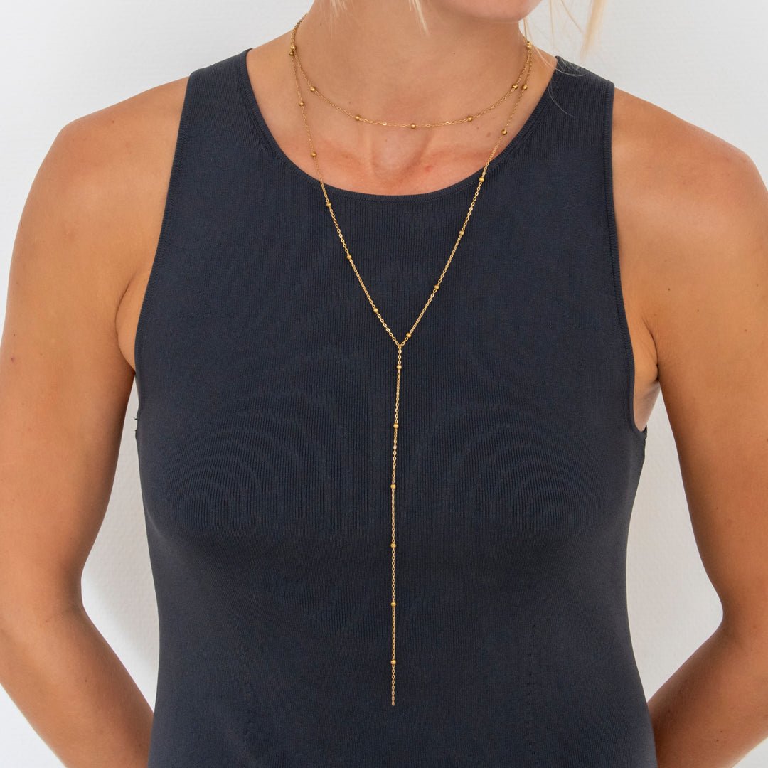 Dot Layers Halskæde 18K Guldbelagt - BY CARA