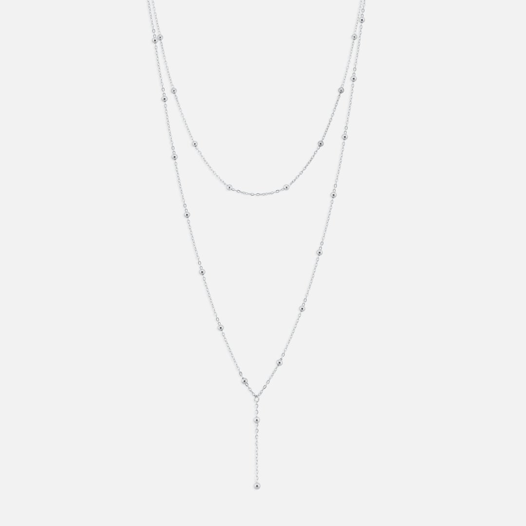 Dot Layers Halskæde Sølvfarvet - BY CARA