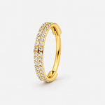 Double Crystal Pavé Ring gold-coloured 10 mm