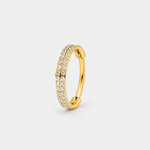 Double Crystal Pavé Ring gold-coloured 8 mm