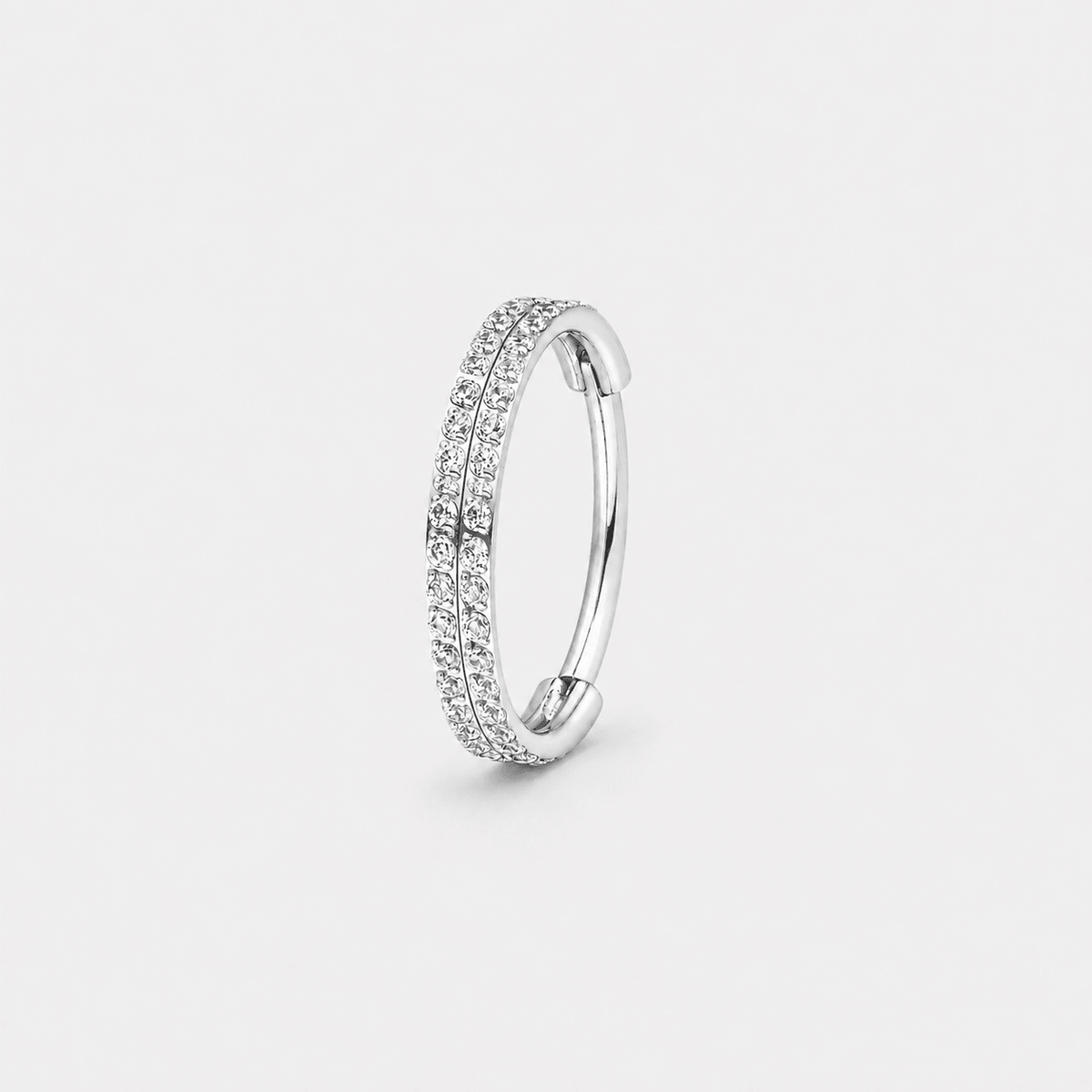 Double Crystal Pavé Ring silver-coloured 8 mm