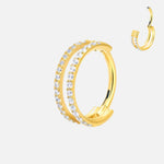 Double Row Crystal Ring guldfarvet 8 mm - BY CARA