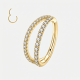 Double Row Crystal Ring guldfarvet 8 mm