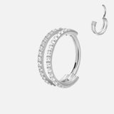 Double Row Crystal Ring sølvfarvet 8 mm