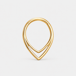Double Teardrop Clicker Ring gold-coloured 8 mm