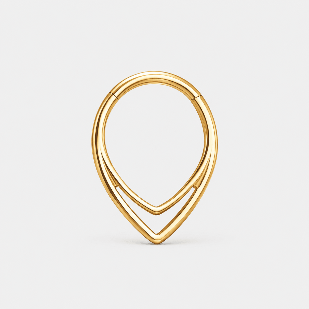 Double Teardrop Clicker Ring guldfarvet 8 mm - BY CARA