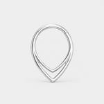 Double Teardrop Clicker Ring silver-coloured 8 mm