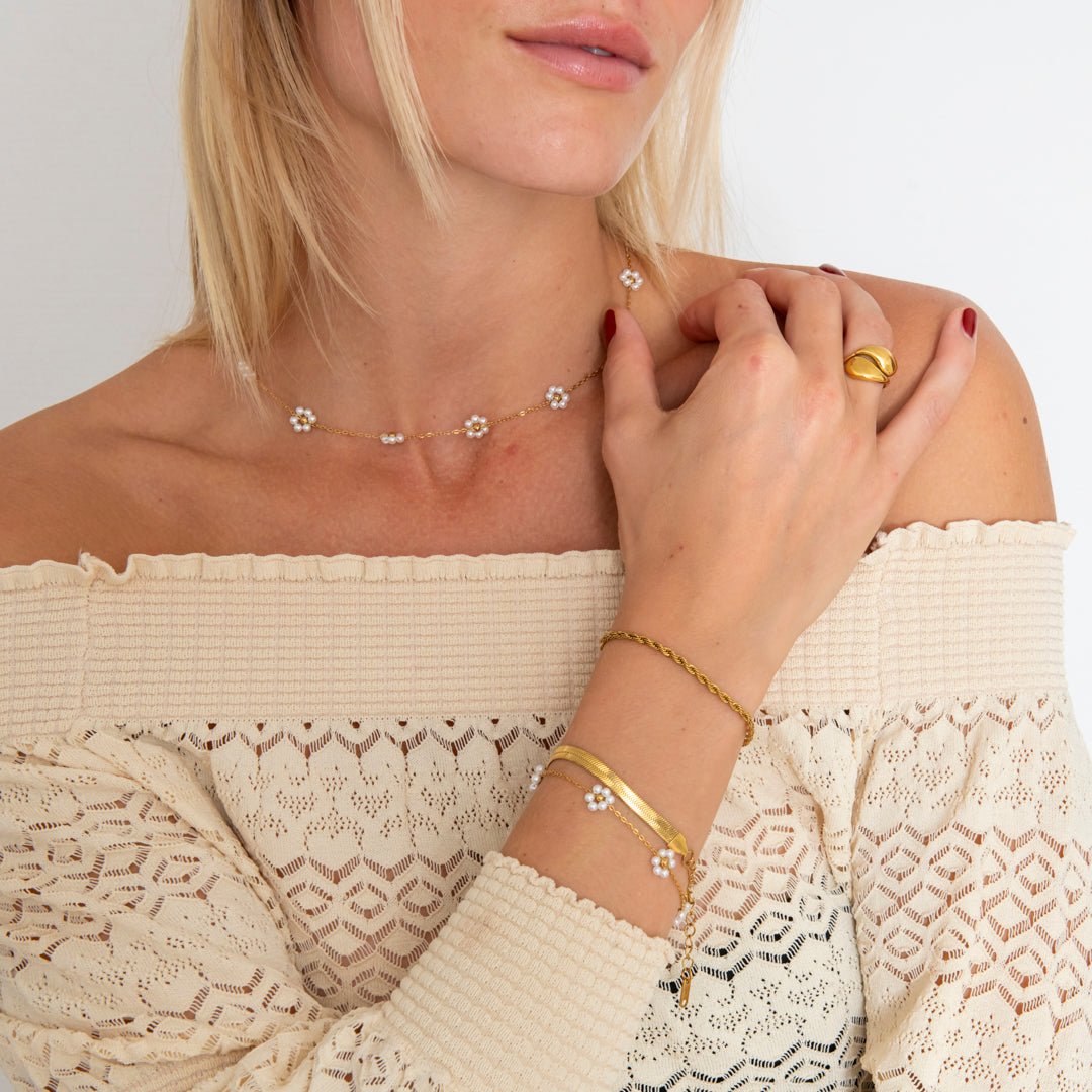 Dream Flow Justerbar Ring 18K Guldbelagt - BY CARA