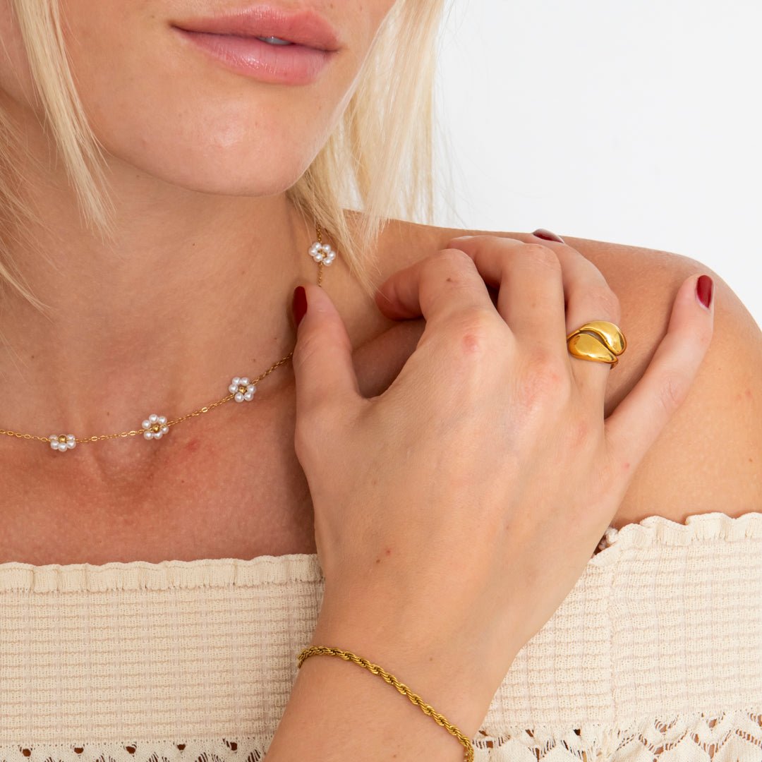 Dream Flow Justerbar Ring 18K Guldbelagt - BY CARA