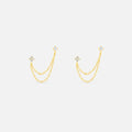 Duo Chain Studs 18K Guldbelagt